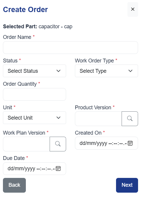Work Order Configuration