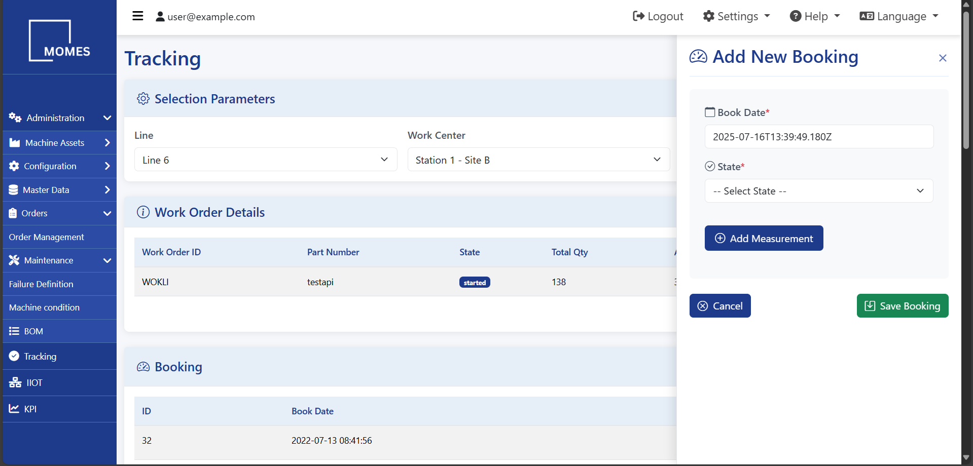 Booking Creation Form